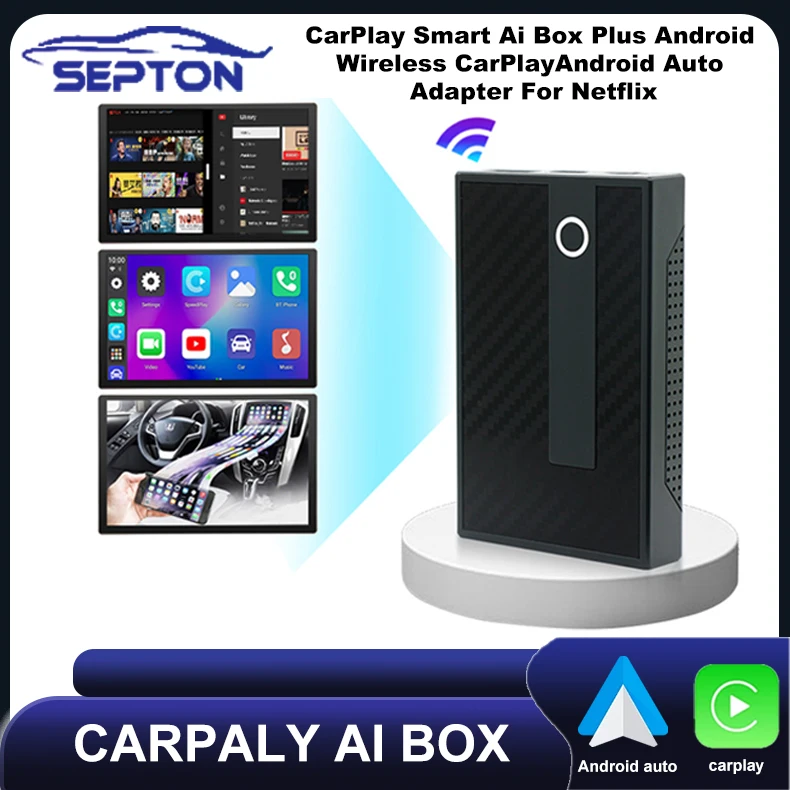 

SPTON Smart Ai Box for Original Wired Carplay To Wireless Carplay Car Accessories Wireless CarPlay Android Auto Adapter Netflix