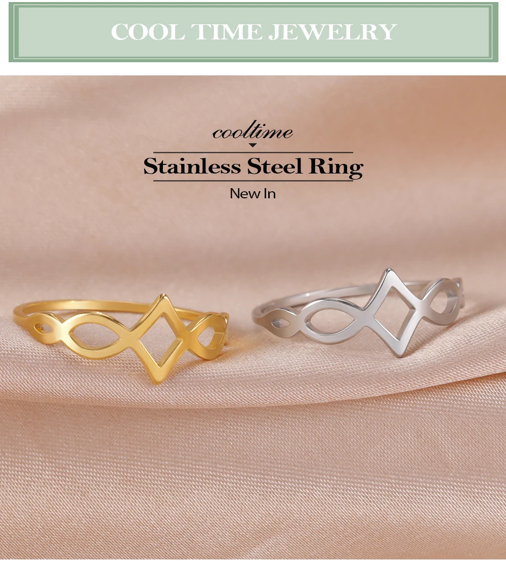 COOLTIME Celtics Knot Ringe Edelstahl Elfish Ring Amulett Schmuck Geburtstag Jahrestag Geschenk Neu in – Detail 1