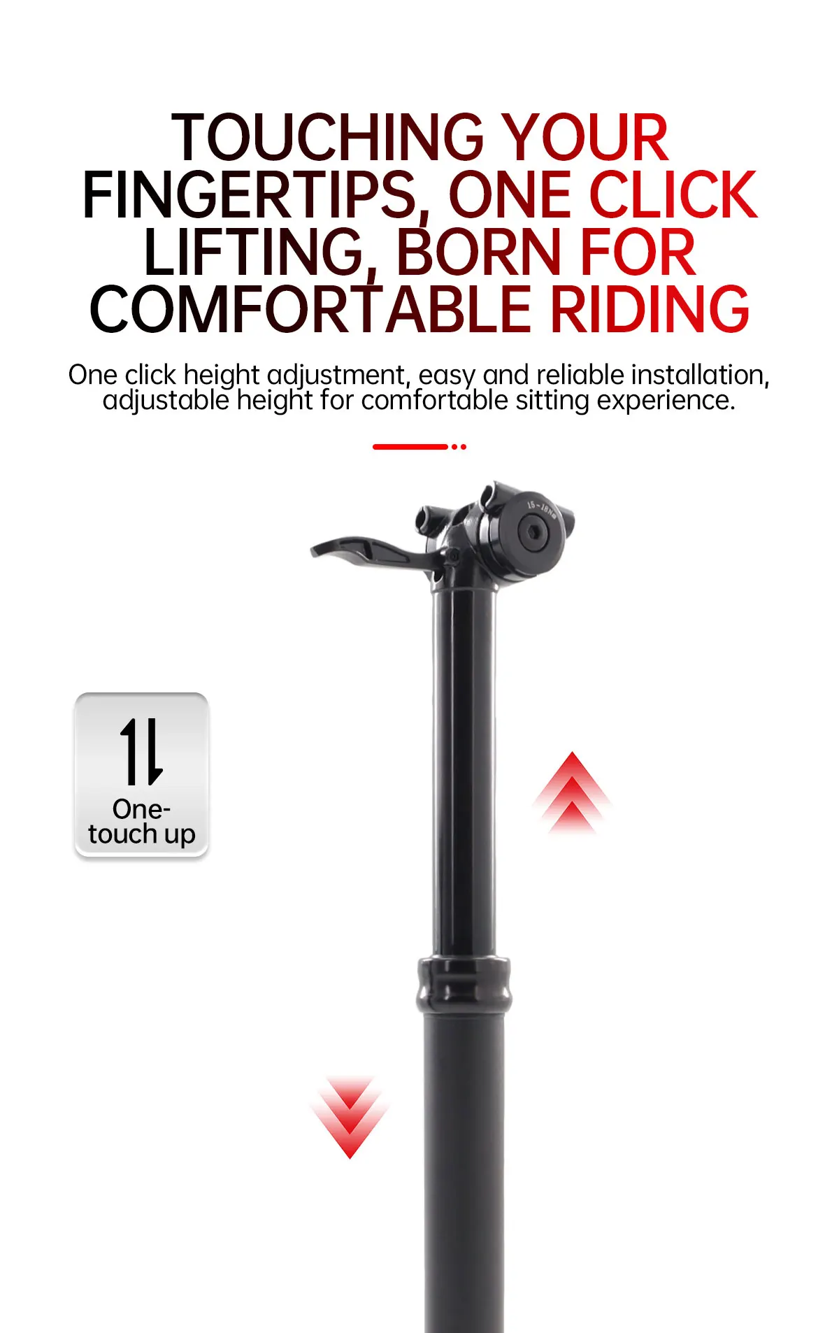 TESNO MTB Rennrad Sattelstütze Dropper Manuelle Reise Höhenverstellbare hydraulische Federung 30,9/31,6 Fahrradstütze – Detail 7