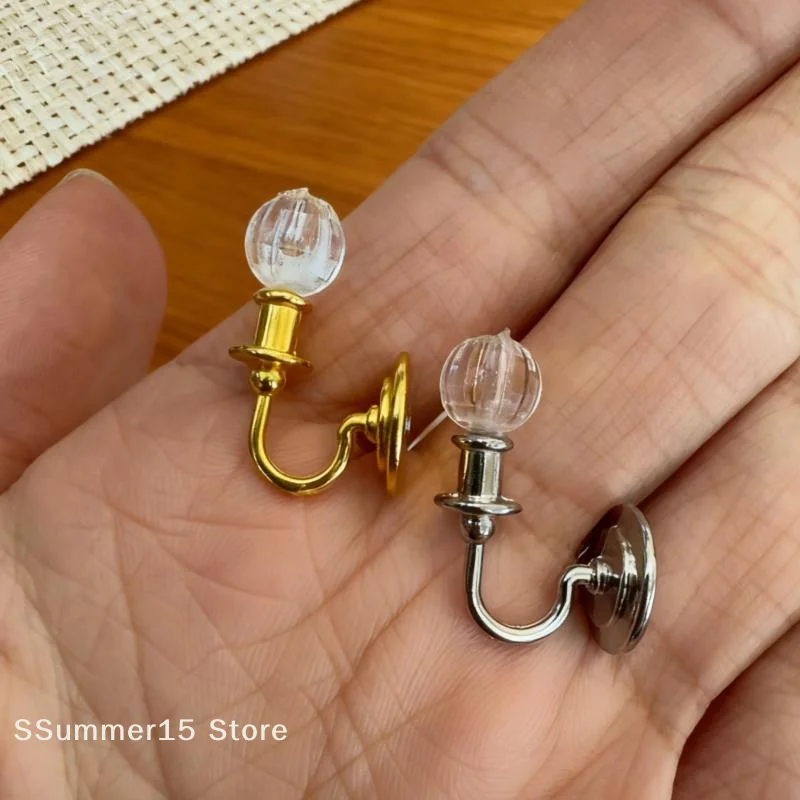 【R】1Pc Doll Furniture Toy Miniature Dollhouse Alloy Simulation Ceiling Lamp Hanging Lamp Mini LED Lighting Model Home Decoration
