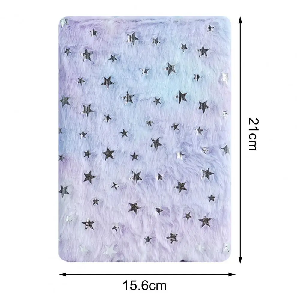 Dream Journal with Fluffy Cover Rainbow Heart Plush Diary with Lock Embroidered Secret Journal Notebook for Girls A5 Writing