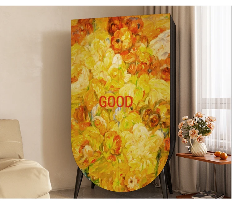 Nordic Light Luxury soggiorno ingresso armadio di stoccaggio moderno e minimalista camera da letto doppia porta armadio in legno massello mobili