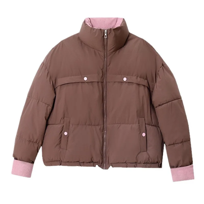 女性用 冬 トップス ジャケット コットン コート スタンドカラー カラフル 暖かい 厚みのある ヴィンテージ シンプル レジャー デザイン ニッチ 多用途