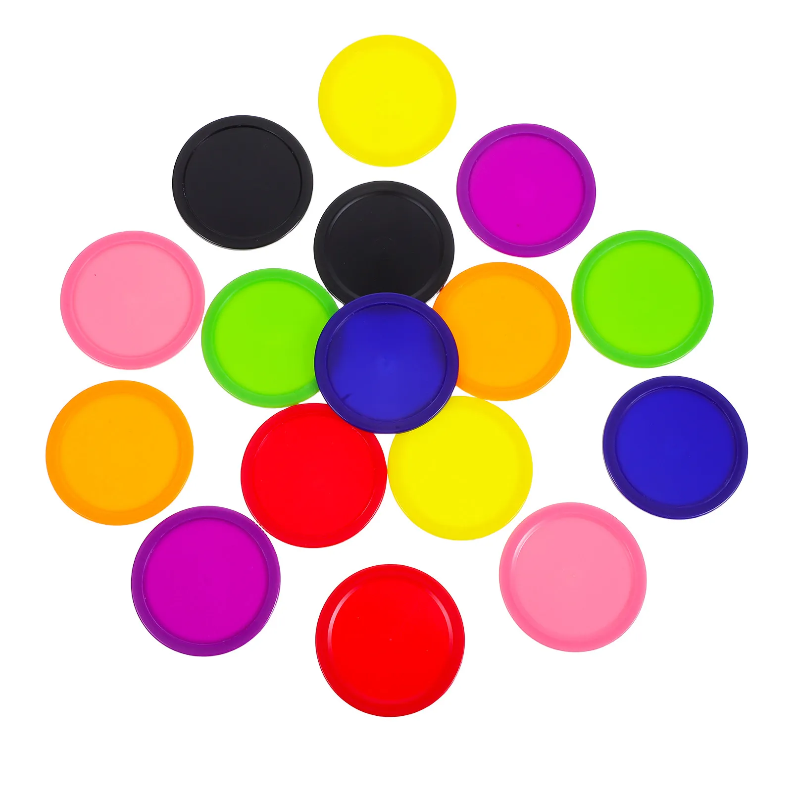 

16Pcs Plastic Air Hockey Pucks Stable Replacement Parts for Table Hockey Games Indoor Accessories Smooth Playing Pucks