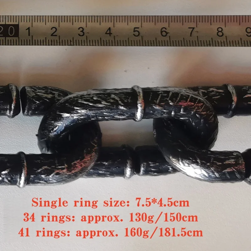 Lustige Leichte Hundeleine im Eisen-Look, Halloween-Scherzartikel, Riesige Plastikkette, Fotorequisiten, Dekoration, Niedliche Accessoires für Kleine Hunde – Detail 6