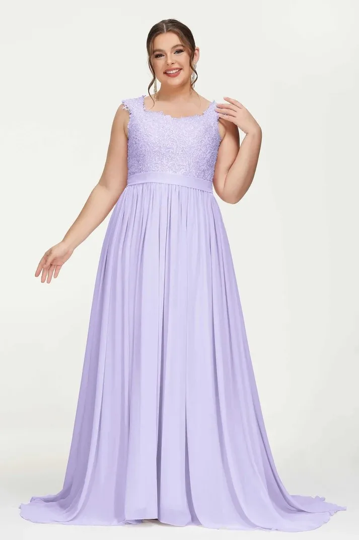 BABYONLINE Elegant Bridesmaid Dresses Beading Pearls Bodice illusion Back Chiffon A Line Skirt Maxi Gown Wedding Party Gown