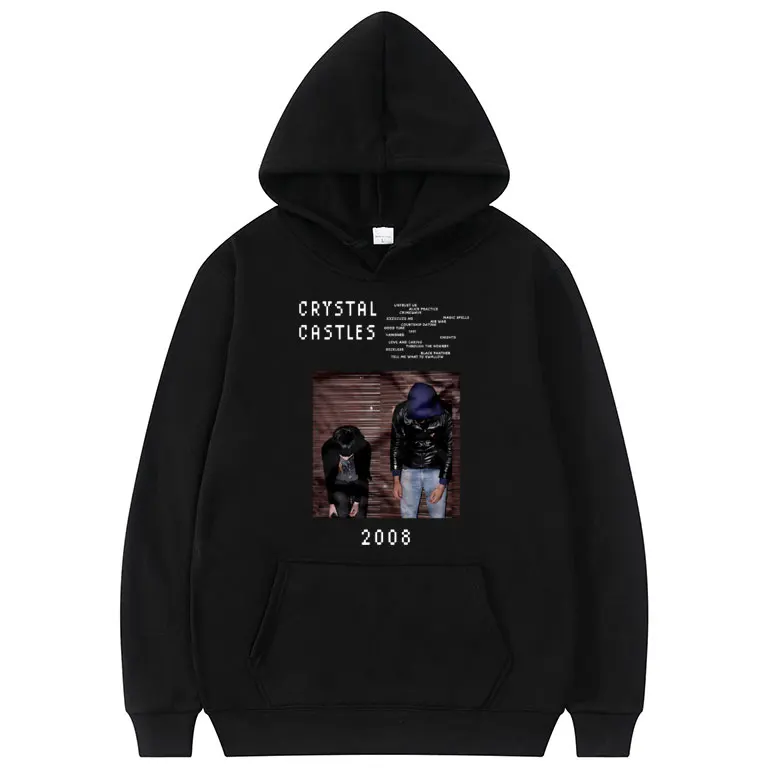 Kristall Burgen Grafik Hoodie männlich 90er Jahre Gothic Music Band Sweatshirt mit Kapuze Vintage Männer Frauen Hip Hop Rock übergroße Hoodies