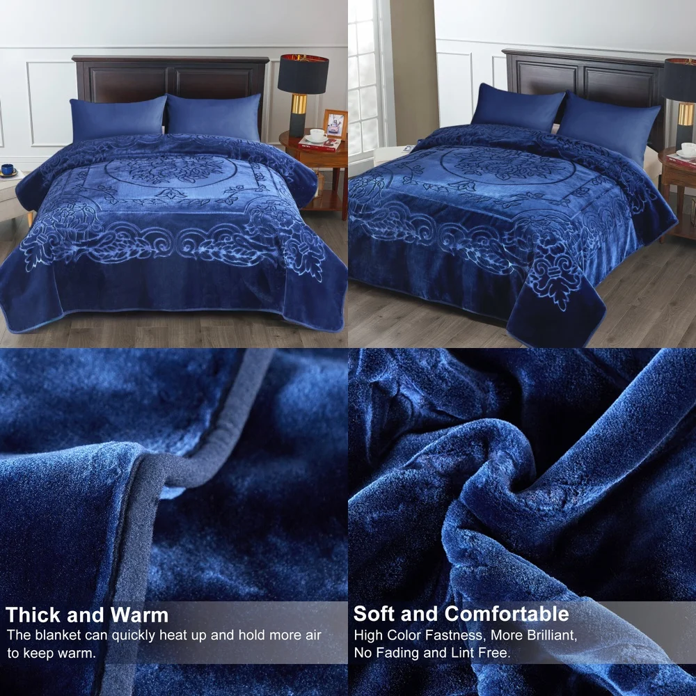 

BlanketThick Korean Mink Weighted Blanket 9Lb King Size 85x95 7 Colors for Comfortable Sleep