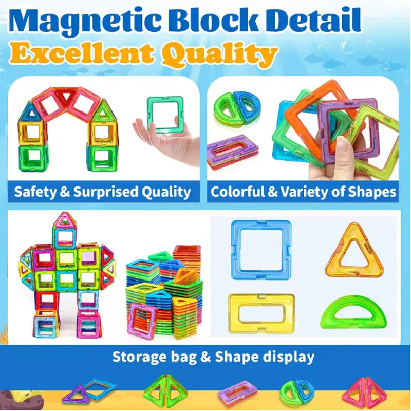Blocos de construção magnéticos diy ímãs brinquedos tamanho médio haste brinquedos de construção aprendizagem brinquedos magnéticos educativos