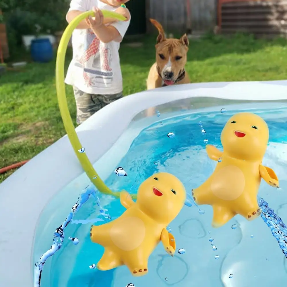 Juguetes de ducha de baño de dragón de leche de relojería, juguete de cuerda flotante con agua pulverizada, juguetes de bañera para niños bonitos y encantadores, patio de jardín