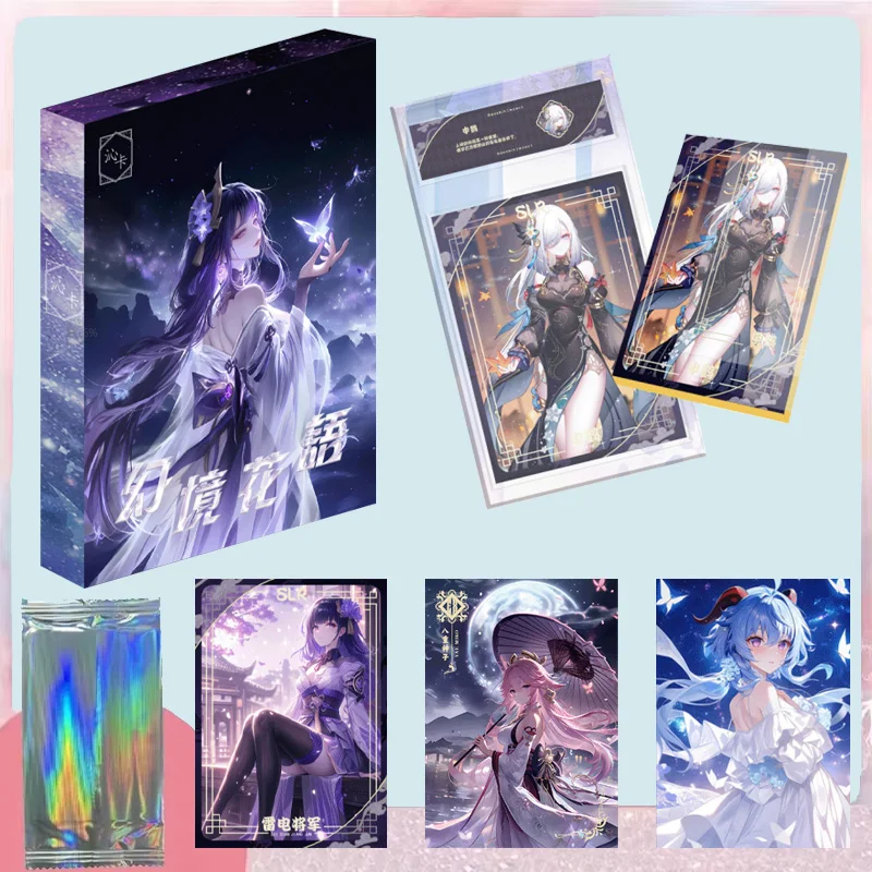 Bargain Price Fantasy Flower Word Collection Card Within Slab Goddess Story Waifu ACG TCG CCG Trading Card For Hobbies Gift