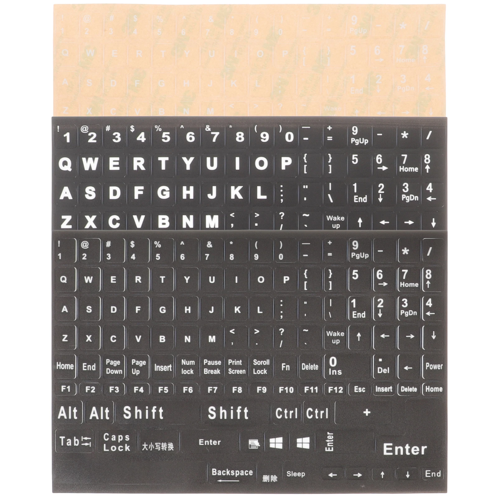 

3 Sheets Full English Keyboard Stickers Replacement Letter Decals For Pc Laptop Desktop Mechanical Keyboards High Grade Pvc Easy