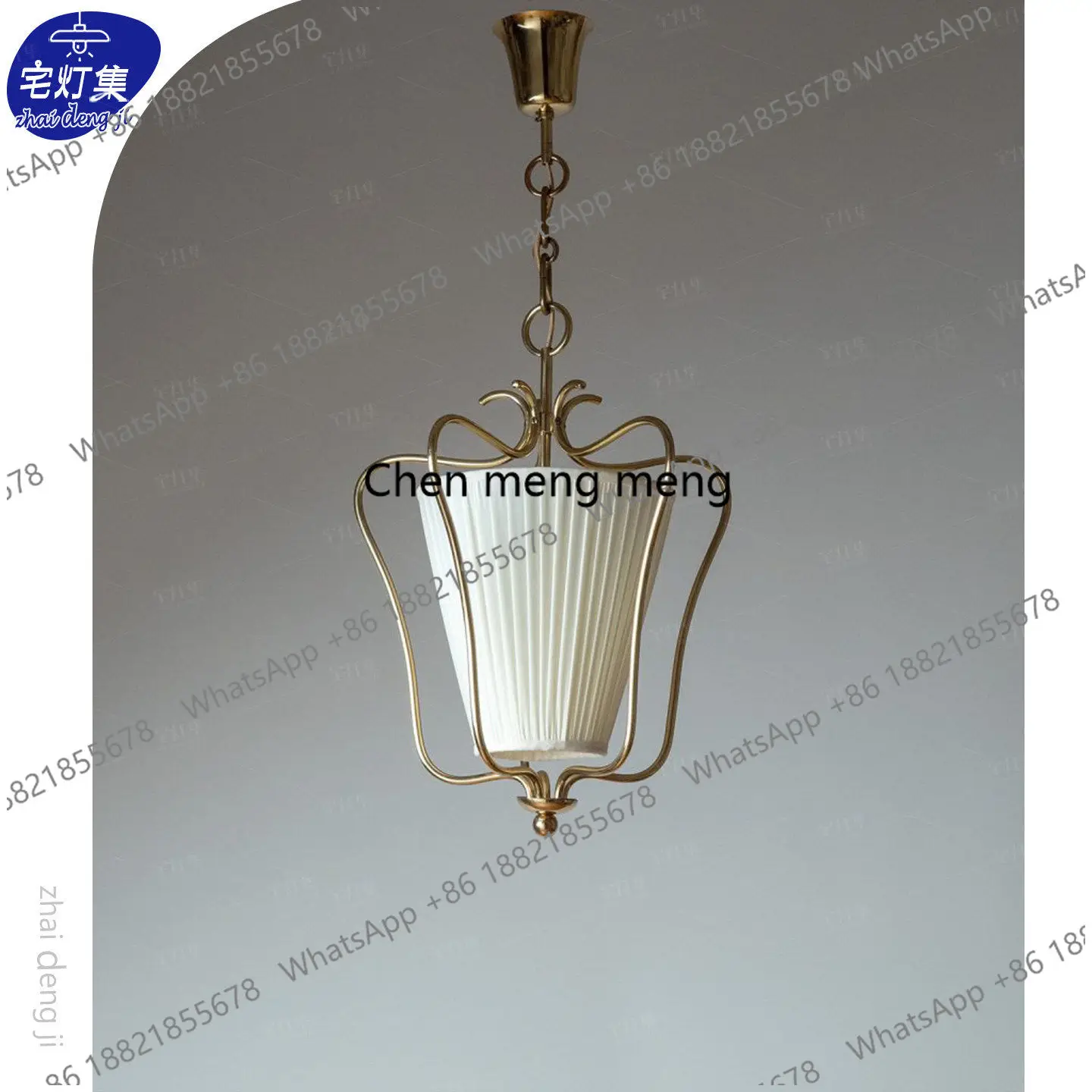 

Antique fabric chandelier, French retro American restaurant study bedside master bedroom lamp