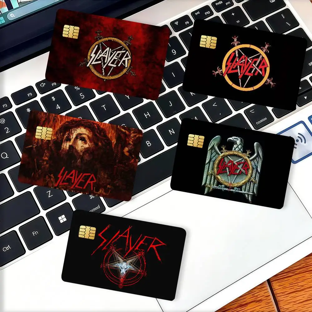 Rock band S-Slayer Credit Card Decorative Card Stickers Suitable For Bank Cards Metro Transit Anti-scratch Gift 4PCS