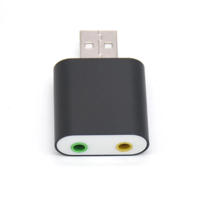 Aluminum 7.1 Channel USB Sound CardExternal Stereo Sound Audio Adapter for Windows XP 7 8 10 Android Linux and Mac Plug and Play