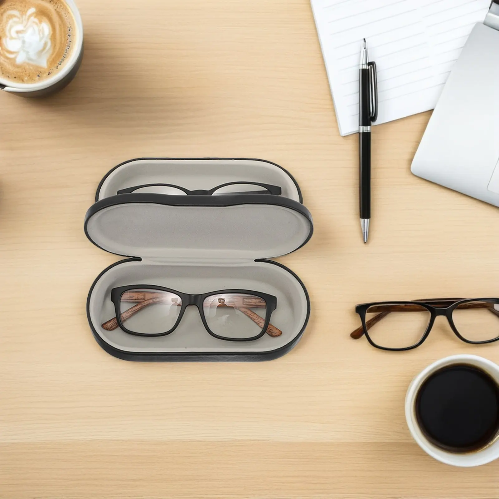 Double Layer Hard Shell Glasses Case Large PU Protective Organizer Box for Sunglasses Spectacles Goggles Travel Storage
