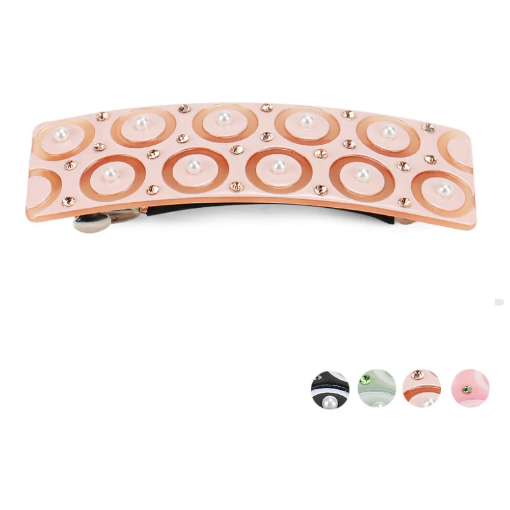 

Fashion Rhinestones Hair Clip Barrettes for Women Girls Fine Dressy Cellulose Acetate Hair Accessory Ornament Jewelry for Tiara