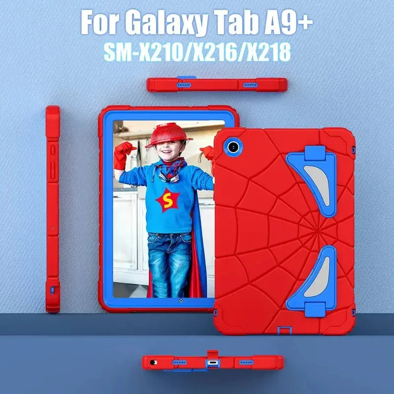 

Для Samsung Galaxy Tab A9 + 11-дюймовый чехол SM-X210/X215/X216B, чехол для планшета, силиконовый + чехол для ПК для Tab A9 + 5G SM-X216B A9 PLUS, чехол-паук