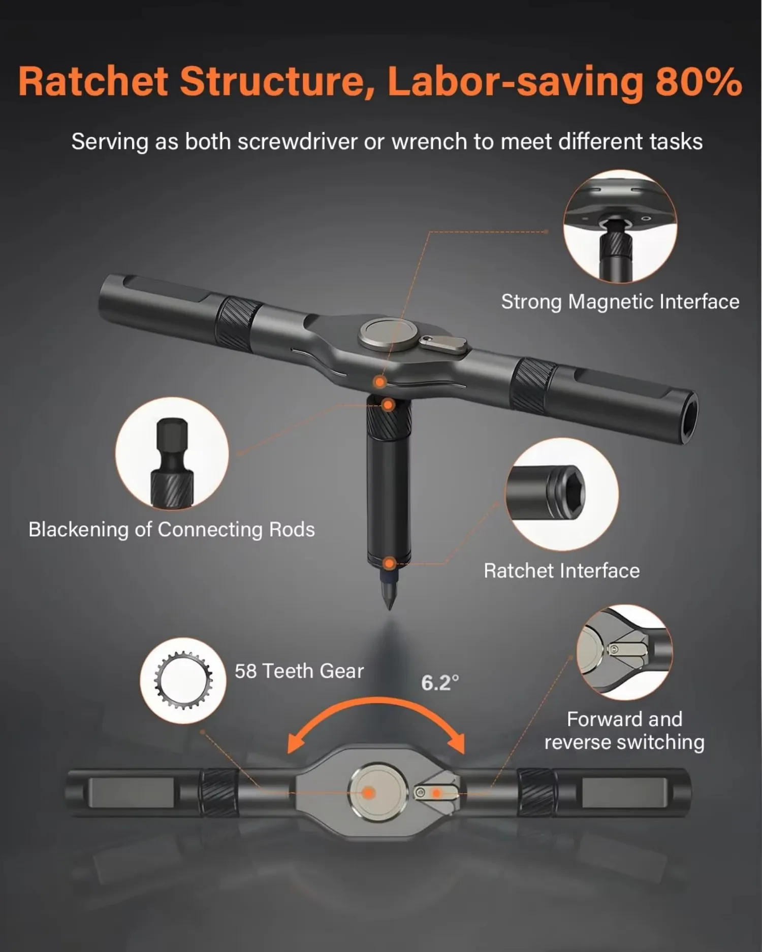 42 in 1 Ratchet Screwdriver Set DIY Multi-Bit Magnetic Drive with 40 Bits for Furniture Computer Bicycle Repair
