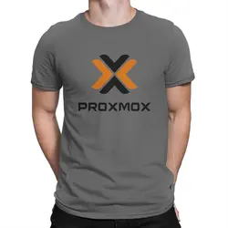 Proxmox-メンズ半袖コットンTシャツ,襟付きヴィンテージスタイルTシャツ,Linuxプリント