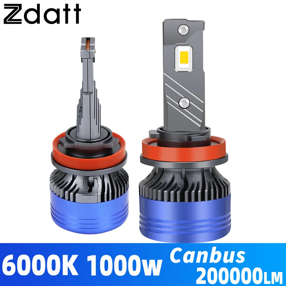 

Zdatt High Power H7 H4 H11 led фонарь налобный Canbus H1 H8 Комплект ламп 9005 9006 Hb3 Hb4 1000 Вт 200000 лм 6000 К 12 В Автомобильные фары Противотуманные фары