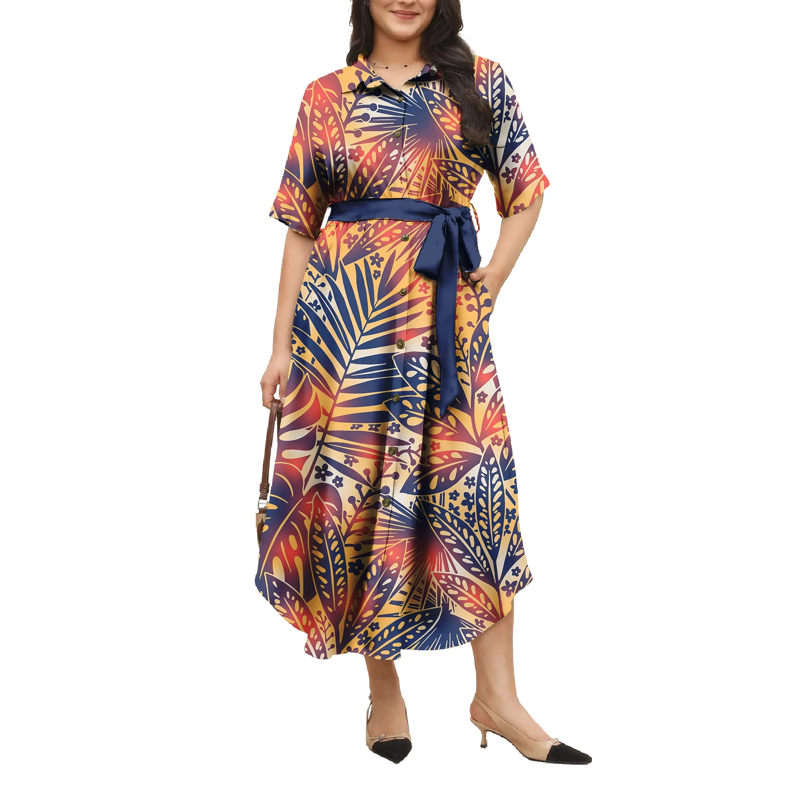 Flower Print Cocktail Dresses Formal Elegant Samoan Dress Polynesian puletasi samoa set Clothing Tapa  Women's Clothes