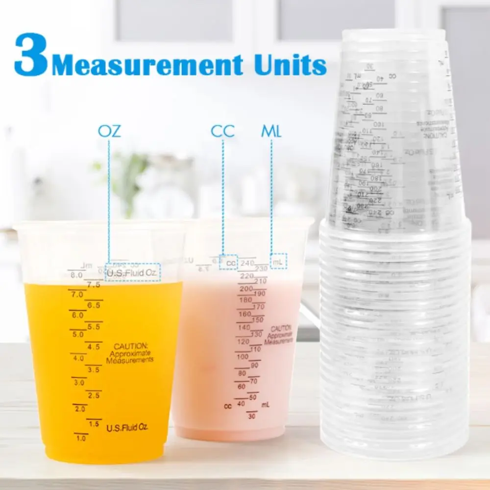 Disposable Disposable Measuring Cups Plastic With Stirring Sticks Plastic Mixing Cups Measuring Cups Stirring Sticks