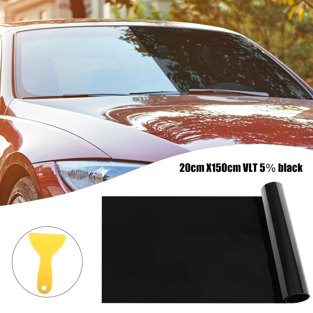 Solar Film for Car Windscreen 20cm X150cm Tinted In Black Clear Solar Film Anti-UV Sun Shade Car Accessories Solar Protection