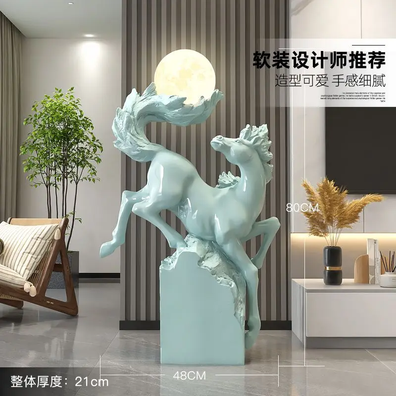 Palm tree horse to success large decorative decoration modern light luxury company office sculpture housewarming gift