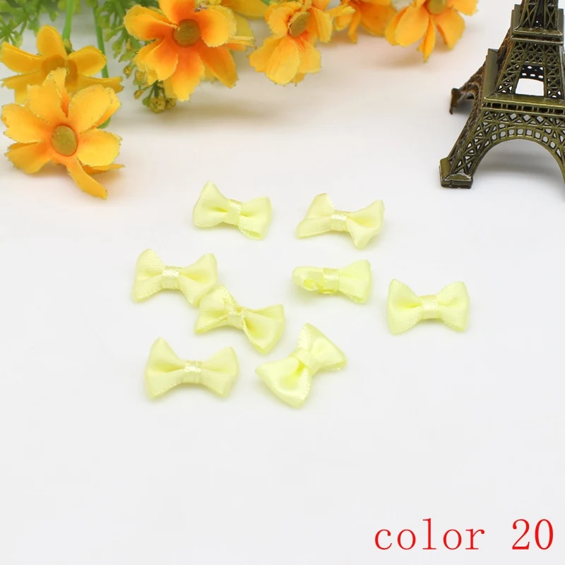 50/100 Stück 10mm-20mm Kleine Satinband-Schleifen Blumenapplikationen zum Nähen Bastelschleifen für Hochzeiten Partys DIY-Dekorationen – Detail 24