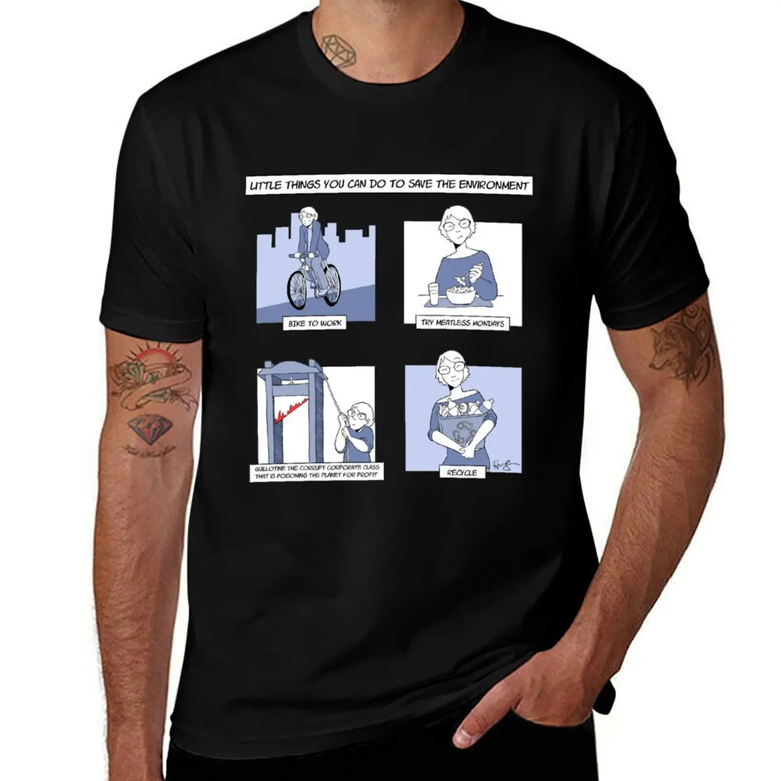 Little Things You Can Do to Save the Environment T-Shirt Everyday Wear Basic Short Sleeve Top T-Shirt
