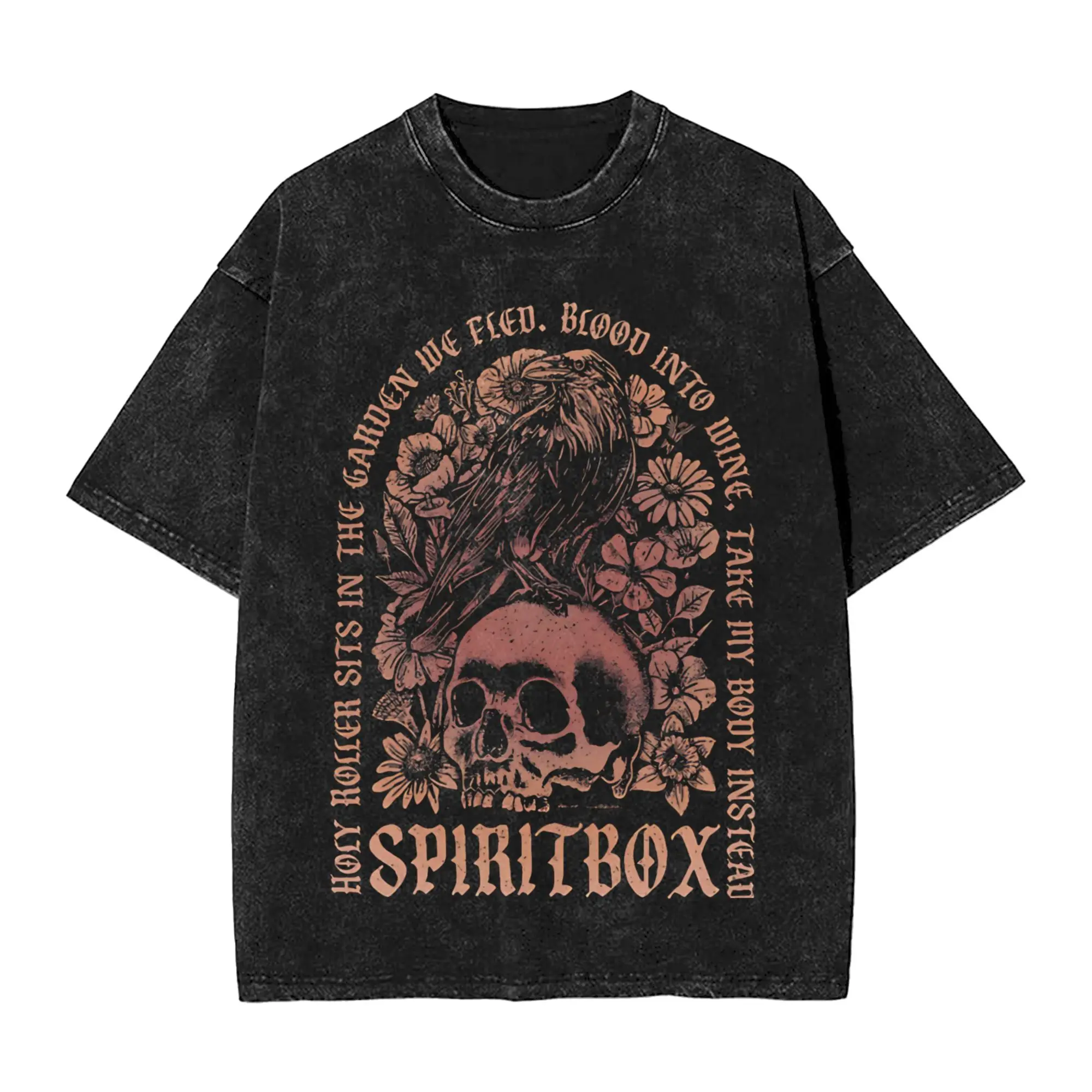 spiritbox Concert Vintage Washed T Shirts 100% Cotton Funny T-Shirts Round Collar  Tees Short Sleeve Clothing Plus Size