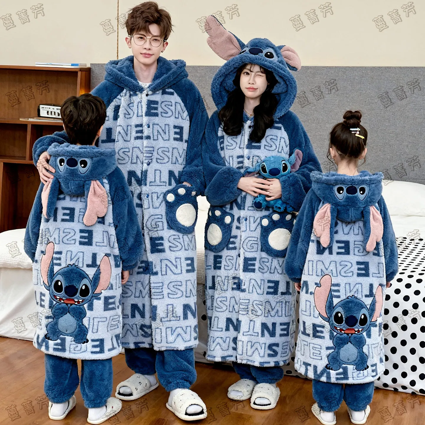 Crayon dos desenhos animados shin-chan pai-filho pijamas coral velo pijamas kawaii anime bordado engrossar roupas de casa pijamas de família