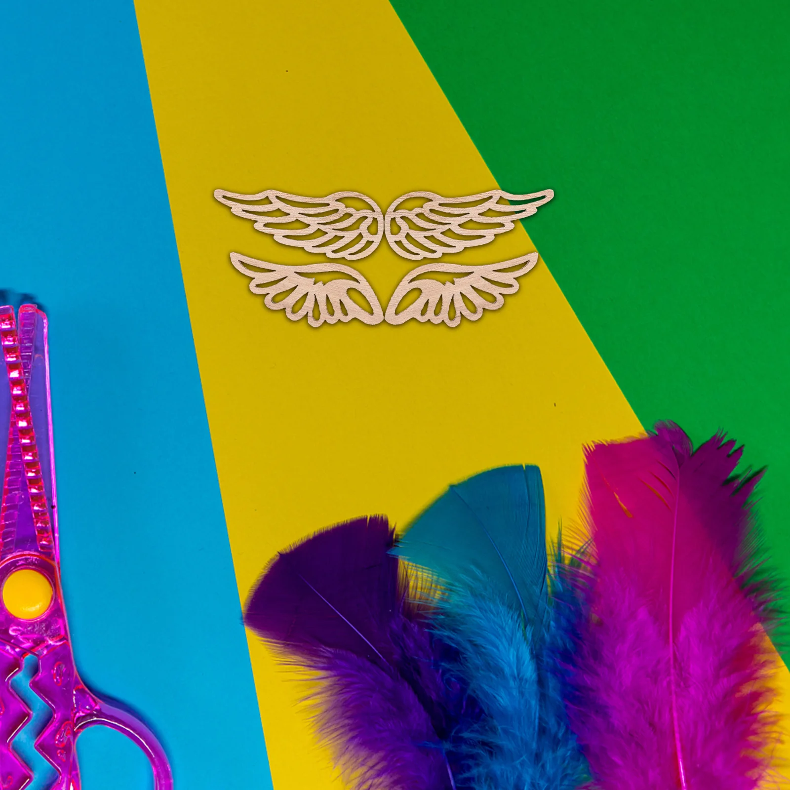 

60Pcs Angel Wings Wood Cutouts Natural Wooden Ornaments for Farmhouse Decor DIY Crafts Scrapbooking Wedding Favor Tags