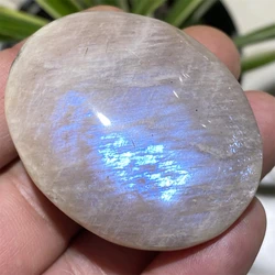 Moonstone Natural Stones And Crystal Palm Blue Light Feldspar Golden  Hecatolite Mineral Samples Specimen Home Decor