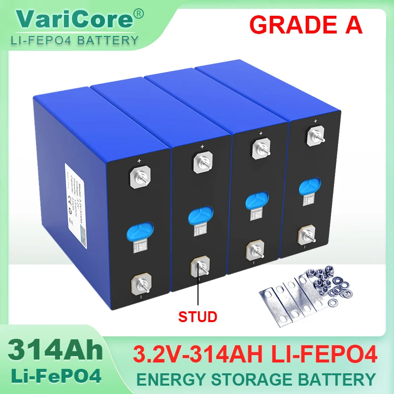 

Grade A 3.2V 314Ah Lifepo4 Rechargeable Battery Lithium Iron Phosphate Travel Solar RV Campers Cell 4s 12v batteries Tax Free