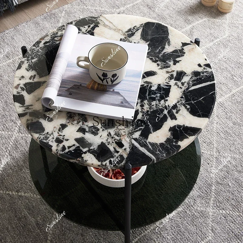 Household retro round sofa edge table Italian minimalist small round table TF