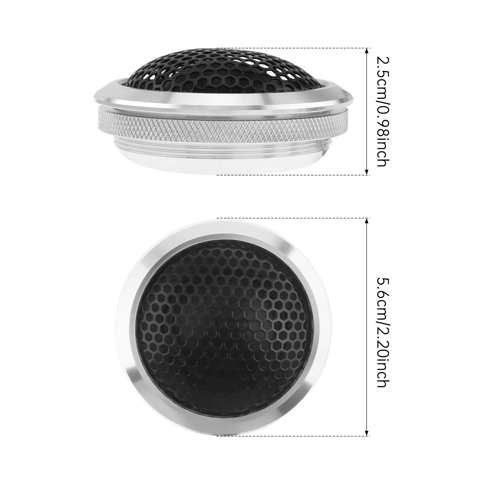 2pcs 1.5 Inch 250W T25 Aluminum Alloy High Efficiency Mini Dome Tweeter Speakers for Car Audio System