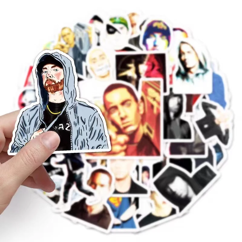 10/30/50PCS Cool Eminem Rapper Hip Hop Graffiti Stickers Skateboard Fridge Guitar Laptop Motorcycle Travel Singer Sticker Toy