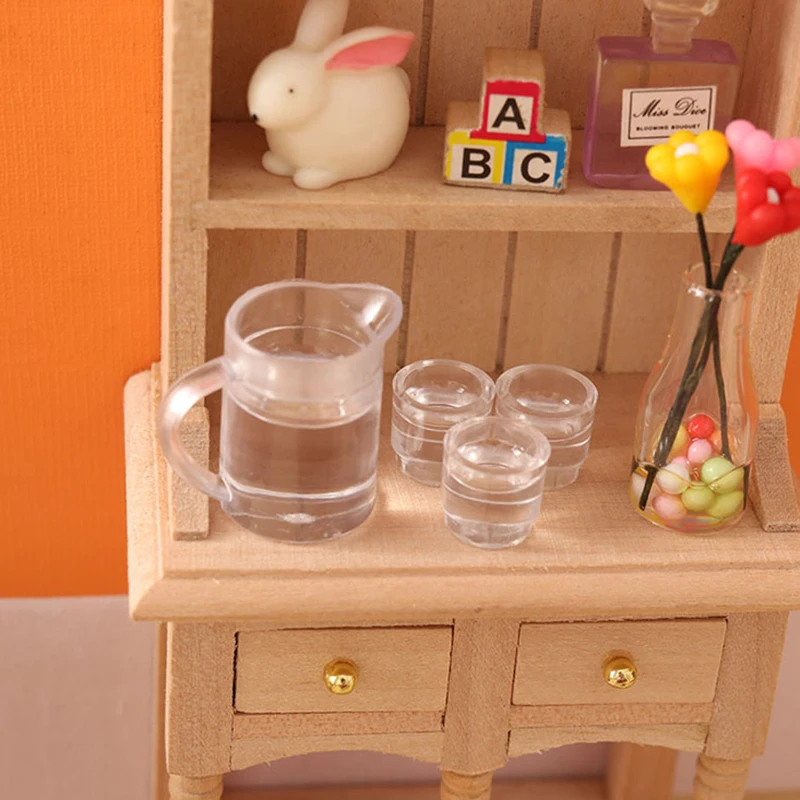 3 teile/satz 1:12 Puppenhaus Miniatur Kessel Zitrone Wasser Tasse Getränk Tee-Set Kinder so tun, als spielen Spielzeug Puppenhaus Zubehör