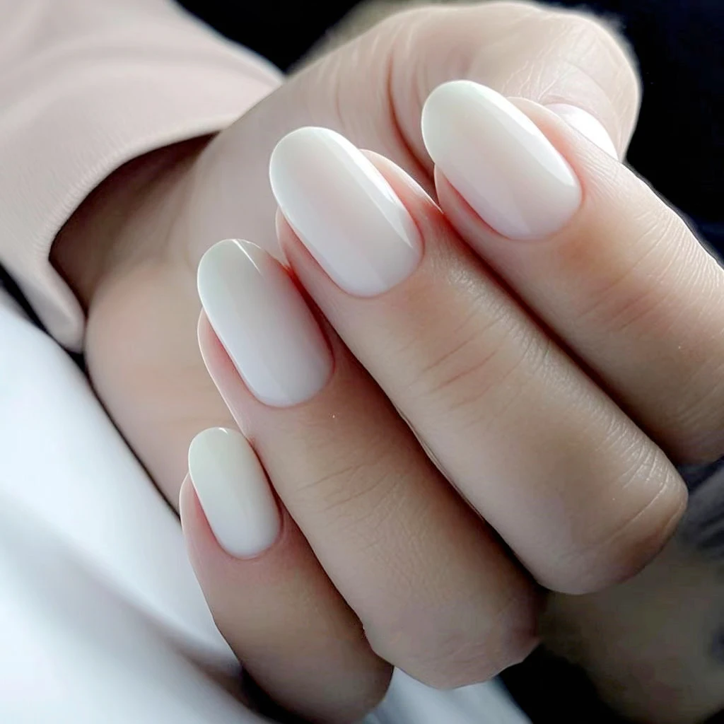

48Pcs Wholesale Acrylic Short False Nails Press Ons Shiny Natural Fake Nail With Glue Woman DIY Finger Tip Manicure Accessories