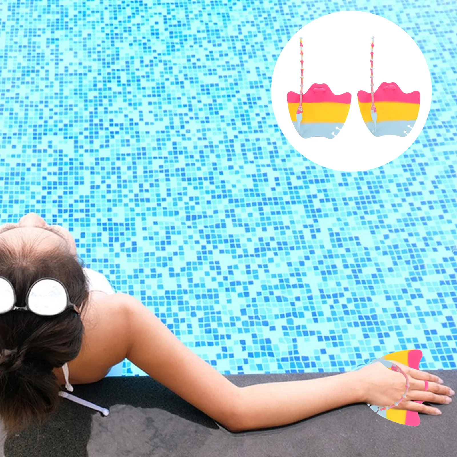 

Swim Paddles Kids Silicone Swimming Webbing Flippers Diving Auxiliary Mitten Man