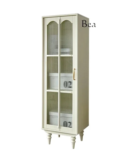 

Nordic Antique Style Solid Wood High Cabinet Changhong Glass Single Door Wine Cabinet