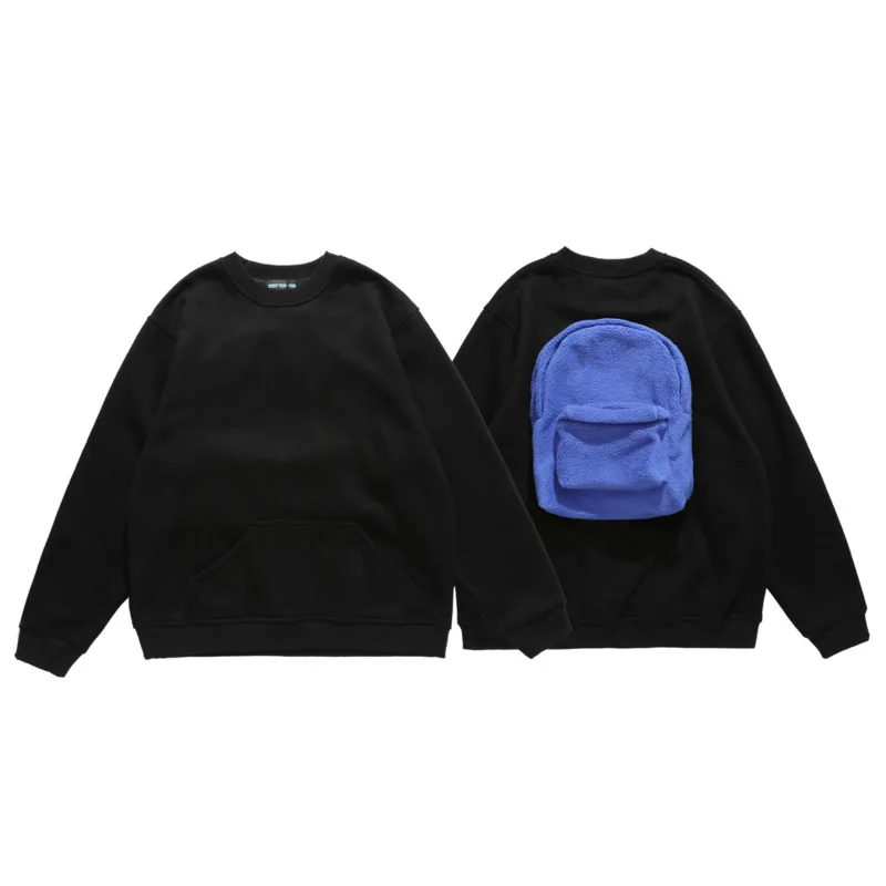 Autumn Women Casual Sweatshirts Streetwear Patchwork School Bag Design Female Pullovers Preppy Style Loose Couple Hoodies Tops