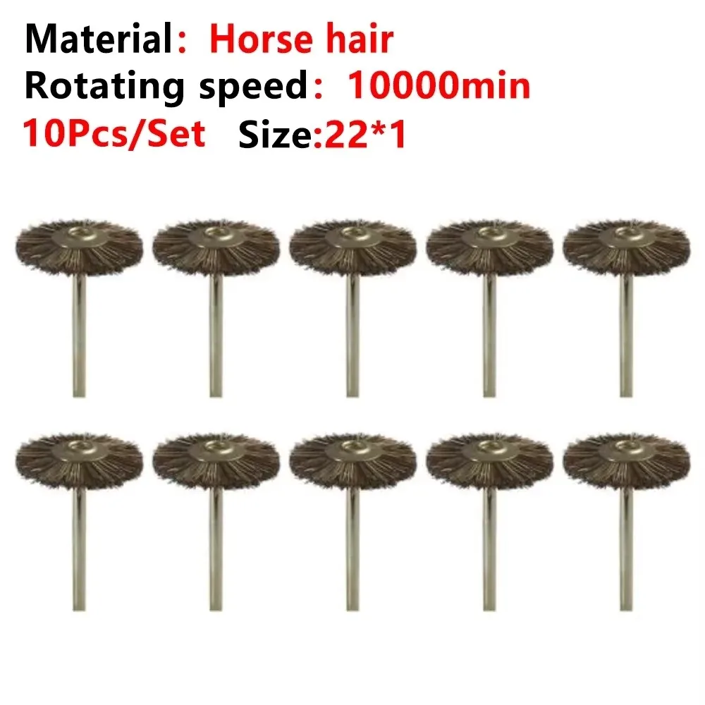 10pcs Dental Polishing Brush Wheel HP 2.35mm White Goat Hair Polisher for Low Speed Handpiece Lab Polish Dentistry Tools view 3