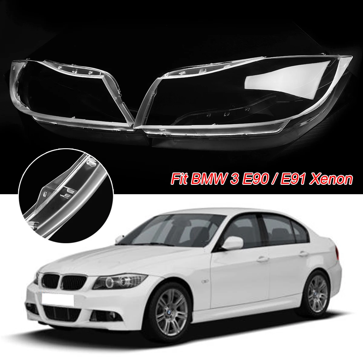 

Крышка объектива передней фары автомобиля для BMW 3 E90 E91 2005-2012, только для ксеноновых фар 4769886123 Корпус абажура