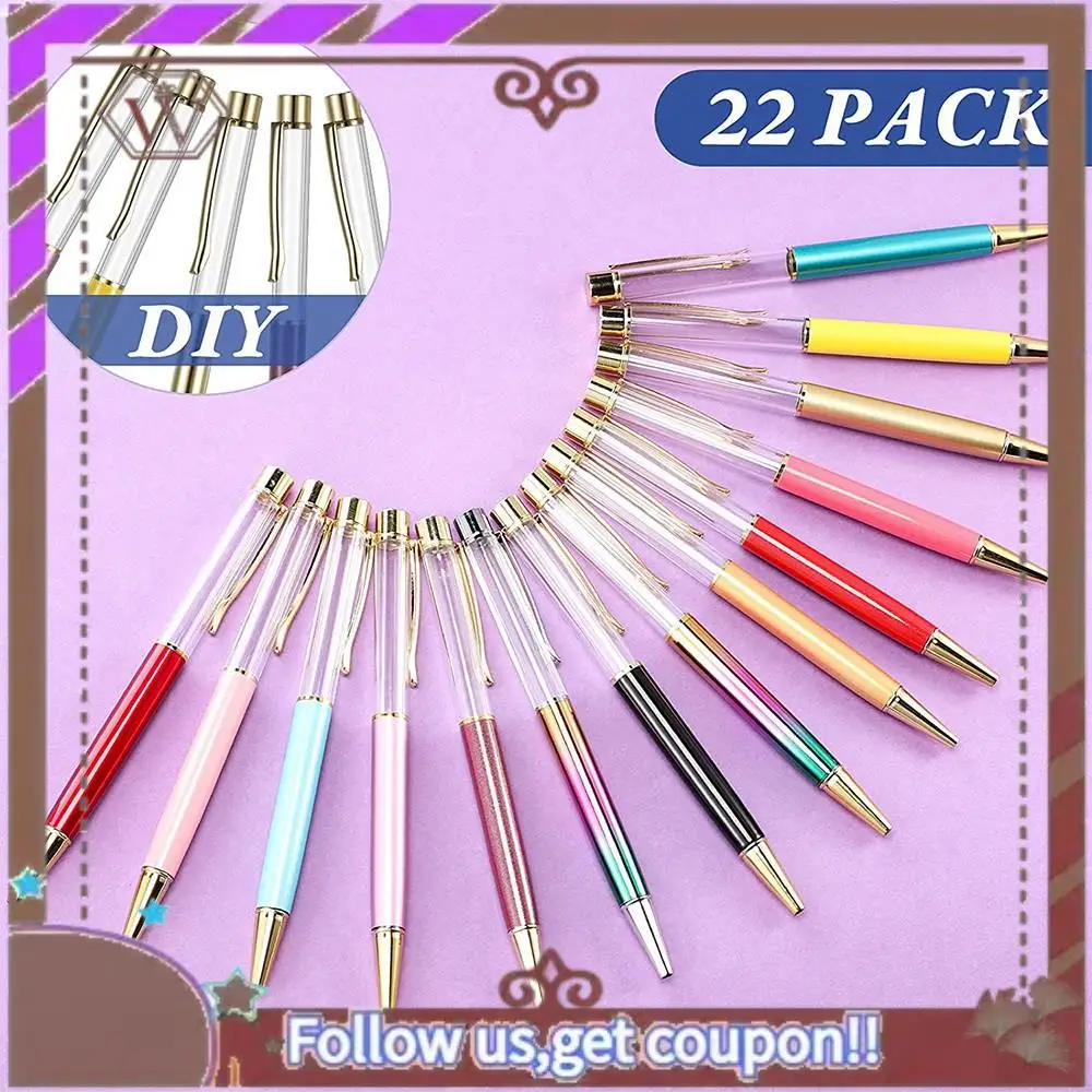 ABBG-22 Красочные пустые трубчатые плавающие ручки «сделай сам», металлические ручки, создающие любимые ручки с жидким песком, принадлежности для многих случаев