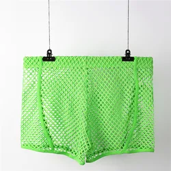 Sexy Mens Underwear Mesh Boxers Fish-Net See Through Boxer Shorts Breathable Underpants Male Panties Men Hollow Out Boxershorts