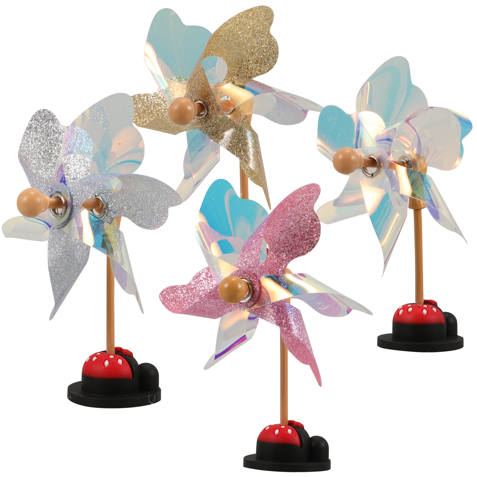 

4 Pcs Windmill Decoration Car Dashboard Accessories Colorful Plastic Fade Resistant Decor dashboard ornament