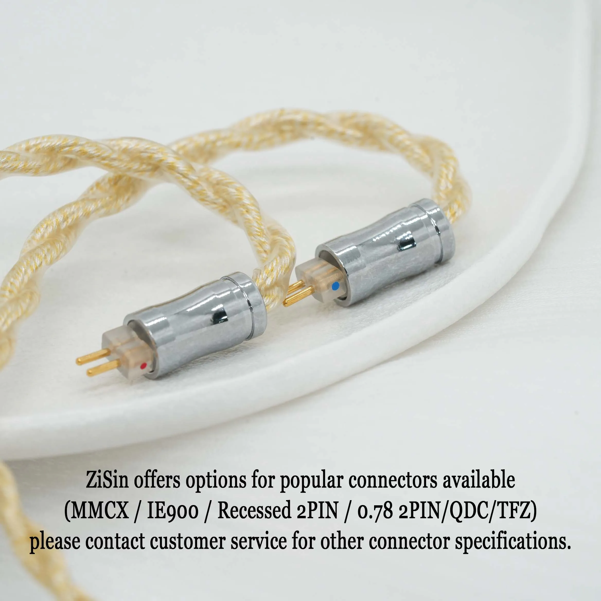 ZiSin-26 HiFi IEM-Kabel für KZ FiiO MoonDrop mit 2,5/3,5/4,4mm auf IE900/2PIN/MMCX/QDC/TFZ/Dual 3,5mm Anschlüssen – Detail 2